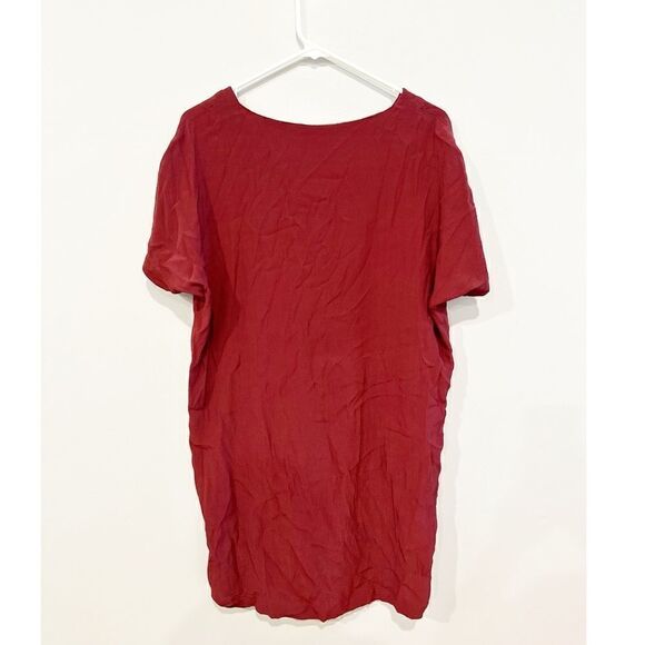 Madewell button front easy dress maroon - Picture 4 of 6